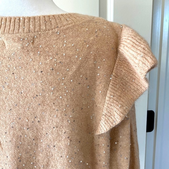 LC Lauren Conrad large sweater ruffles sparkles - Picture 4 of 10